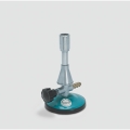 Meker in ottone nichelato con reticolo inox regolatore d'aria e rubinetto a vite Ø mm 20x155h per gas liquido